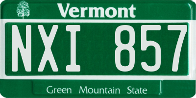 VT license plate NXI857