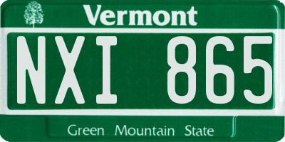 VT license plate NXI865