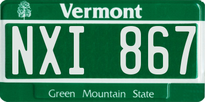 VT license plate NXI867