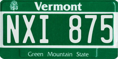 VT license plate NXI875