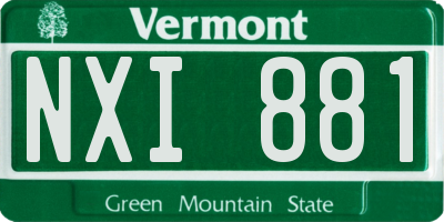 VT license plate NXI881