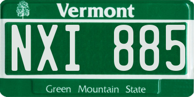 VT license plate NXI885