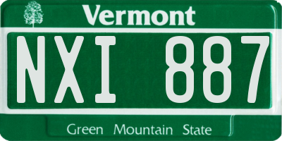 VT license plate NXI887
