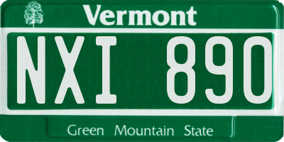 VT license plate NXI890