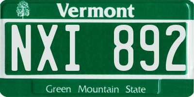 VT license plate NXI892
