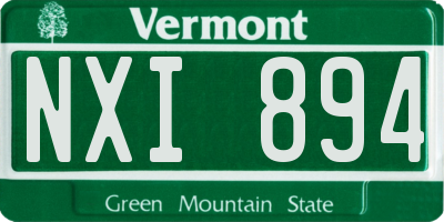 VT license plate NXI894
