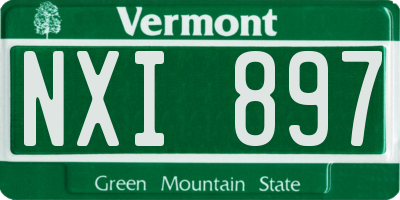 VT license plate NXI897