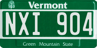 VT license plate NXI904