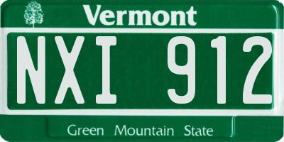 VT license plate NXI912