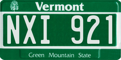 VT license plate NXI921