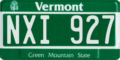 VT license plate NXI927