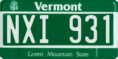 VT license plate NXI931