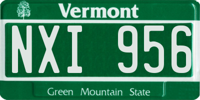 VT license plate NXI956