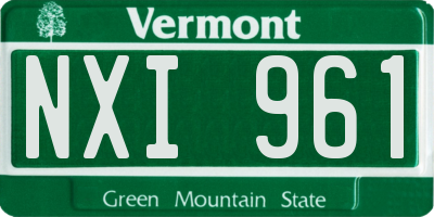 VT license plate NXI961