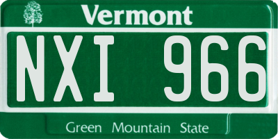 VT license plate NXI966