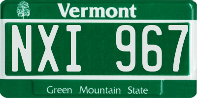 VT license plate NXI967