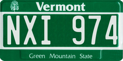 VT license plate NXI974