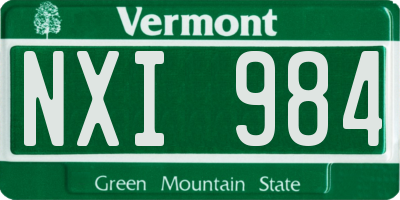 VT license plate NXI984