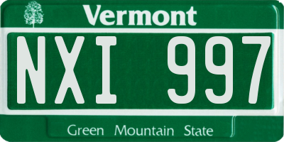 VT license plate NXI997