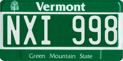 VT license plate NXI998