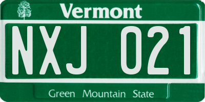 VT license plate NXJ021