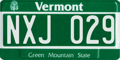 VT license plate NXJ029