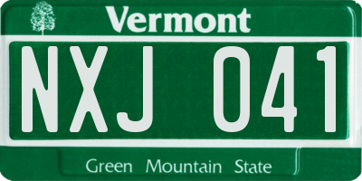 VT license plate NXJ041