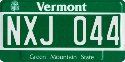 VT license plate NXJ044