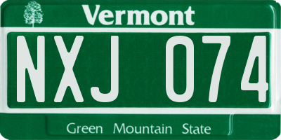 VT license plate NXJ074