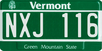 VT license plate NXJ116