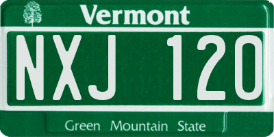 VT license plate NXJ120
