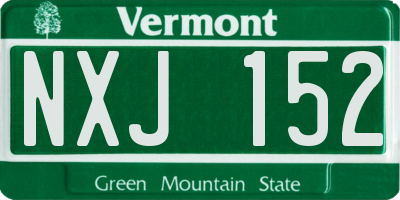 VT license plate NXJ152