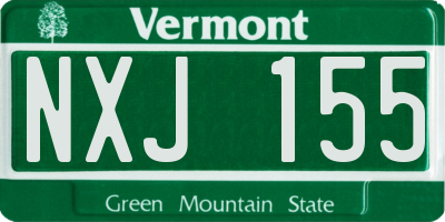 VT license plate NXJ155