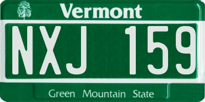 VT license plate NXJ159