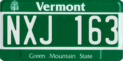 VT license plate NXJ163