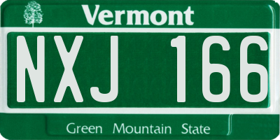 VT license plate NXJ166