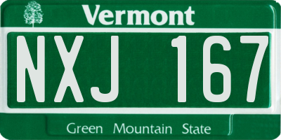VT license plate NXJ167