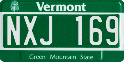 VT license plate NXJ169