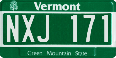VT license plate NXJ171