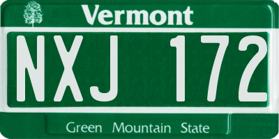 VT license plate NXJ172