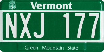 VT license plate NXJ177