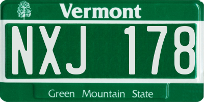 VT license plate NXJ178