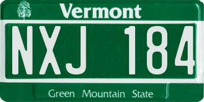 VT license plate NXJ184