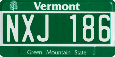 VT license plate NXJ186