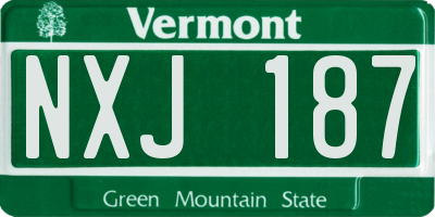 VT license plate NXJ187