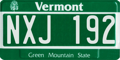 VT license plate NXJ192