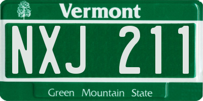 VT license plate NXJ211
