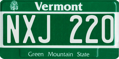VT license plate NXJ220