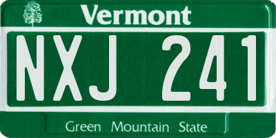 VT license plate NXJ241