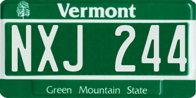 VT license plate NXJ244